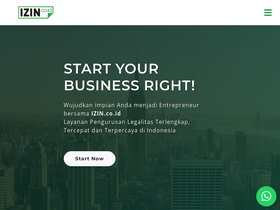 'izin.co.id' screenshot