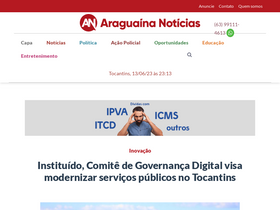 'araguainanoticias.com.br' screenshot