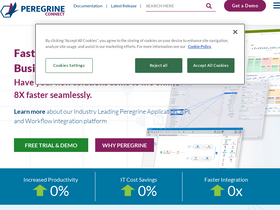 'peregrineconnect.com' screenshot