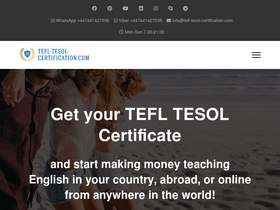 'tefl-tesol-certification.com' screenshot
