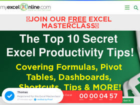 'myexcelonline.com' screenshot