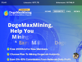 'dogemaxmining.com' screenshot