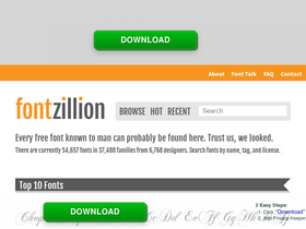 'fontzillion.com' screenshot