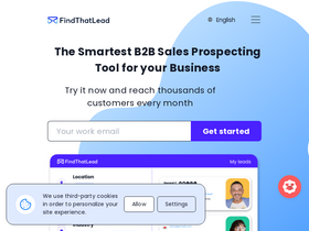 'findthatlead.com' screenshot