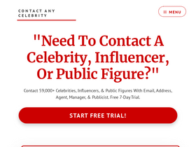 'contactanycelebrity.com' screenshot