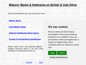 'silvermakersmarks.co.uk' screenshot