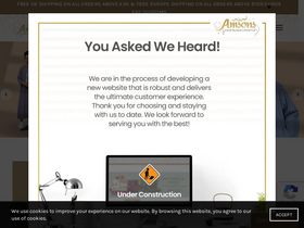 'amsons.co.uk' screenshot