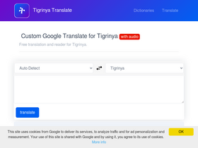 'tigrinyatranslate.com' screenshot