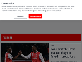 'arsenal.com' screenshot