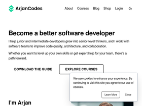 'arjancodes.com' screenshot