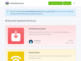 'shareshortcuts.com' screenshot