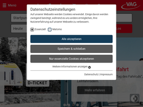 'vag-freiburg.de' screenshot