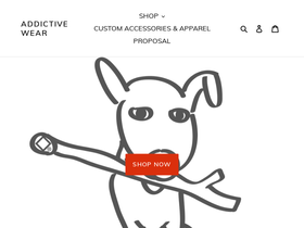 addictivewear.com homepage screenshot