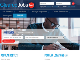 'clearedjobs.net' screenshot