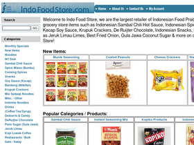Indo Food Store homepage screenshot