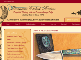 francineetchedknives.com homepage screenshot