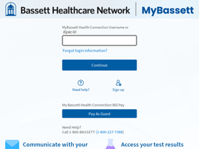 'mybassetthealthconnection.org' screenshot