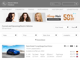 'ev-database.org' screenshot