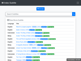 'indexsubtitle.com' screenshot