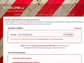 'kurzelinks.de' screenshot