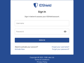 'idshield.cloud' screenshot