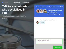 'askaveterinarianonline.com' screenshot