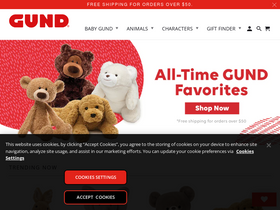 'gund.com' screenshot