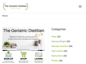 'thegeriatricdietitian.com' screenshot