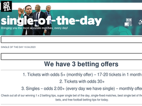 Accurate single bet of deals the day