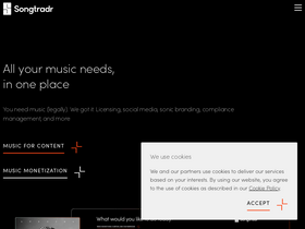 'songtradr.com' screenshot