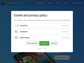 'photosync-app.com' screenshot