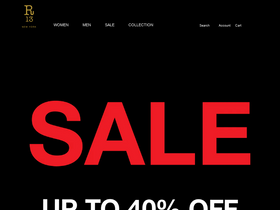 r13denim.com homepage screenshot