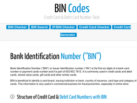 'bincodes.com' screenshot
