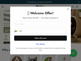 royalpetmart.in homepage screenshot