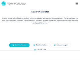 'calculatoralgebra.com' screenshot