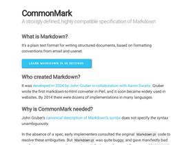 'commonmark.org' screenshot