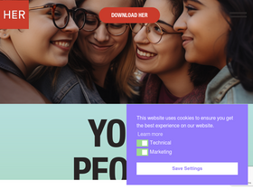 'weareher.com' screenshot