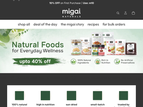 migainaturals.com homepage screenshot