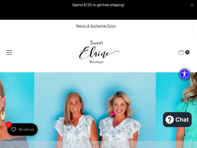 sweetelaineboutique.com homepage screenshot