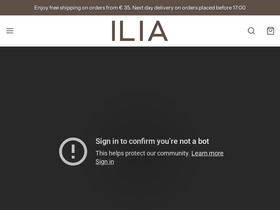 ILIA Beauty homepage screenshot