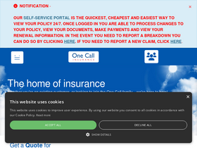 'onecallinsurance.co.uk' screenshot