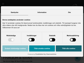 'saco.se' screenshot