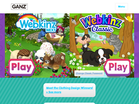 'play.webkinz.com' screenshot