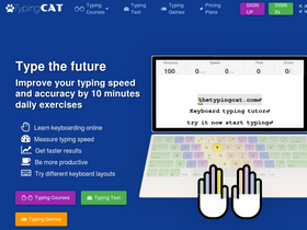 'thetypingcat.com' screenshot