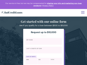 'badcreditloans.com' screenshot
