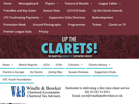 'uptheclarets.com' screenshot