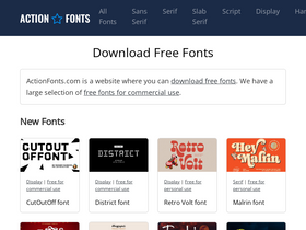 'actionfonts.com' screenshot