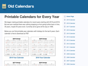 'oldcalendars.com' screenshot