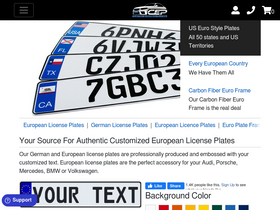 Custom European Plates website screenshot