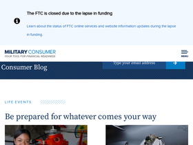 'militaryconsumer.gov' screenshot